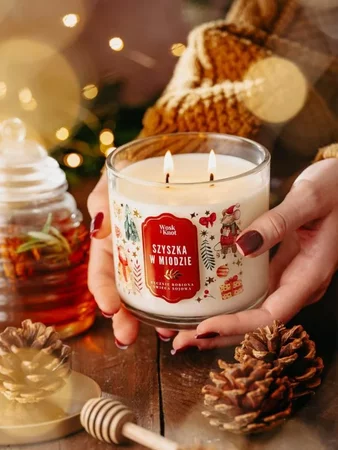 Woskiknot świeca sojowa Szyszka w Miodzie dwuknotowa