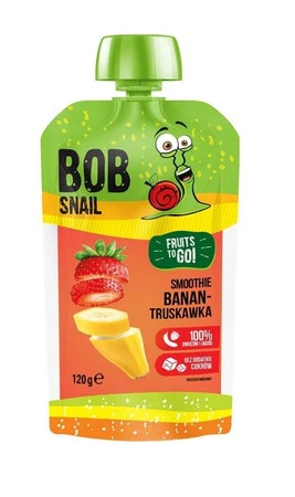 Smoothie bananowo-truskawkowe bez dodatku cukru Bob Snail, 120g