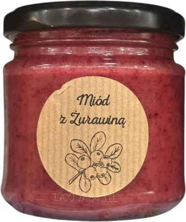 Miody Dworskie Miód z żurawiną 250g