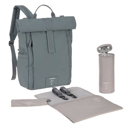 Lassig Green Label Plecak dla mam z akcesoriami Rolltop Up Backpack anthracite