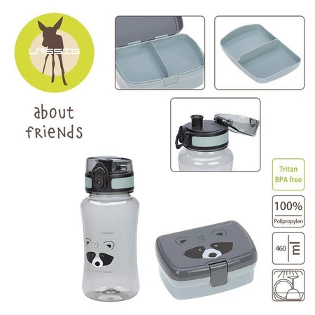 Lassig Zestaw śniadaniowy na lunch Lunchbox + Tritanowa butelka - bidon 460 ml About Friends Szop