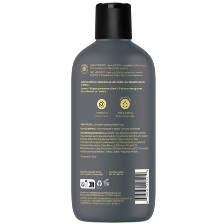 Attitude SUPER LEAVES, Żel pod prysznic, dla mężczyzn - Bursztyn i Cytrusy, 415 ml