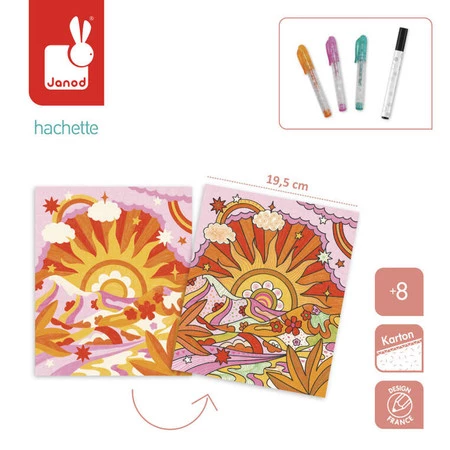 Janod Zestaw kreatywny Kontury i brokatowe wzory Kraina snów 8+