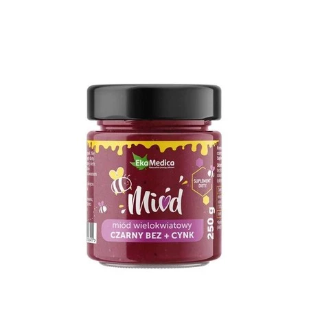 Ekamedica Miód Czarny Bez i Cynk 250 g