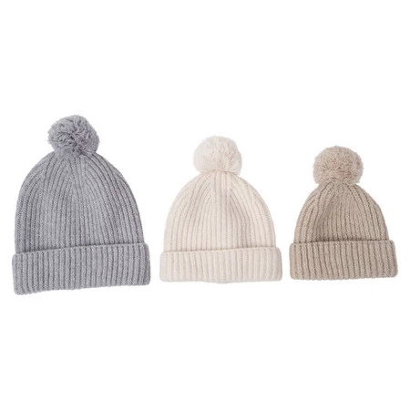 Lodger Czapeczka z wełny merino 100% beżowa Beige 6-12 m