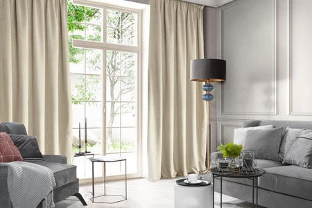 ZASŁONA GOTOWA D91 ROSA NA TAŚMIE 140 X 270 CM BEŻOWY