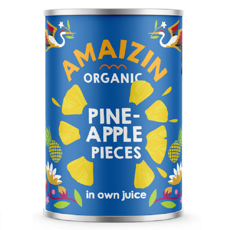 AMAIZIN ANANAS KAWAŁKI BIO 400 g (240 g) PUSZKA - Nabea.pl