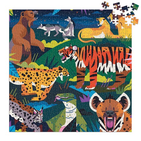 Mudpuppy Puzzle rodzinne świecące w ciemności Drapieżniki 500 elementów 8+