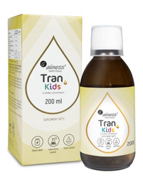 Aliness Tran (olej z dorsza) KIDS + Wit. A 400 µg, 200 ml o smaku cytrynowym