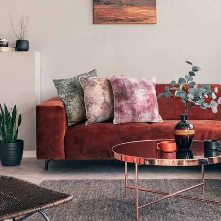 Poszewka Len 18 45 x 45 cm, Pomarańczowy