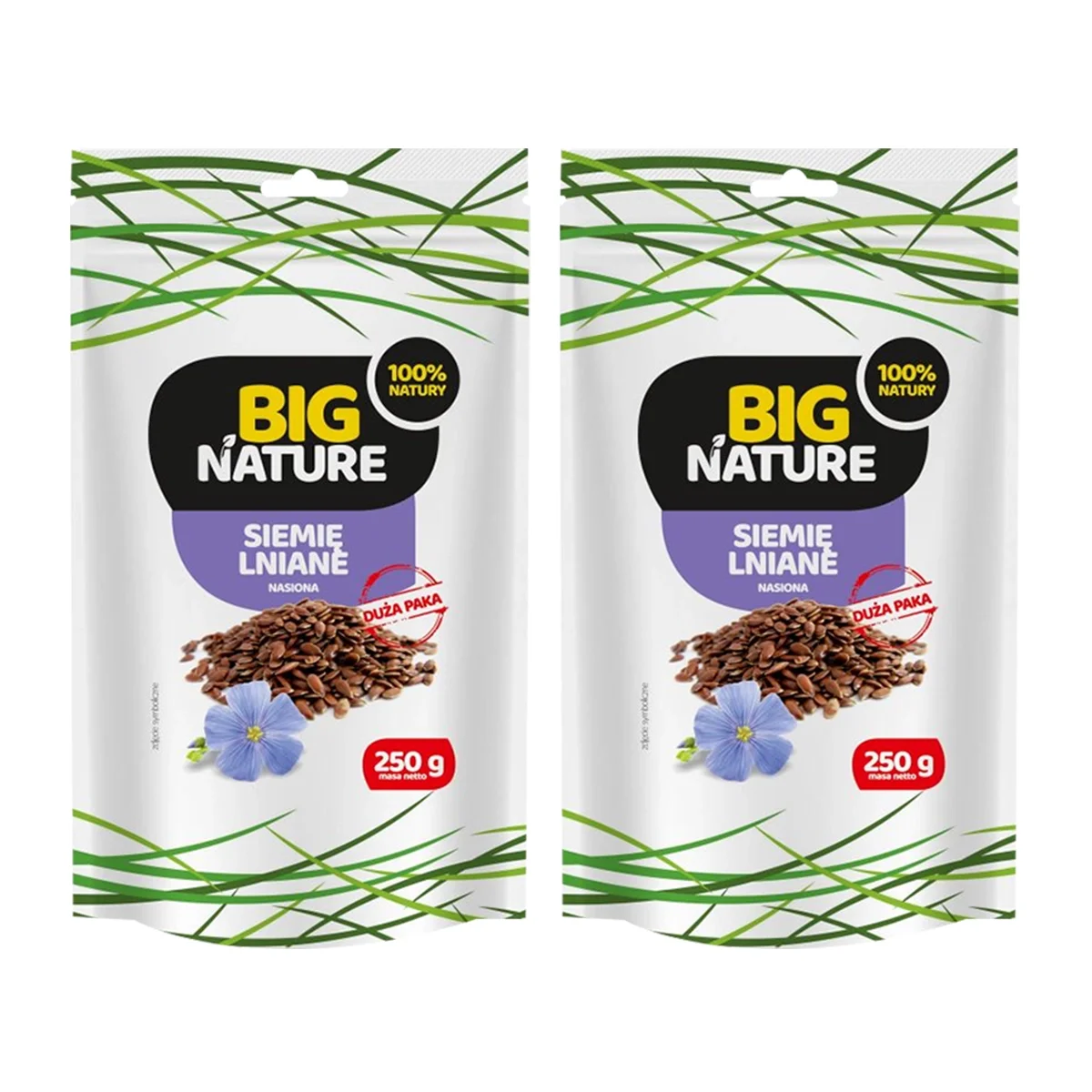 Zestaw 2x Big Nature Siemię lniane ziarno 250g - Nabea.pl