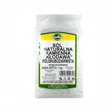 Smakosz − Sól kłodawska półgruboziarnista naturalna kamienna niejodowana − 1 kg