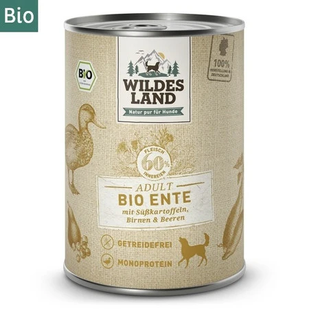WILDES LAND DOG BIO Ente - bio kaczka z batatami, gruszką i jagodami (400g)