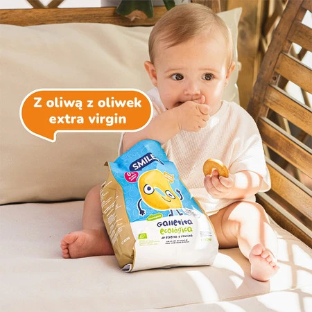 Smileat, BIO Herbatniki z orkiszu, jabłkowe 10m+, 220g