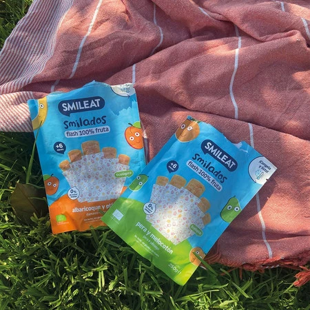 Smileat, BIO Lody owocowe do mrożenia o smaku moreli i banana Smilado, 50g