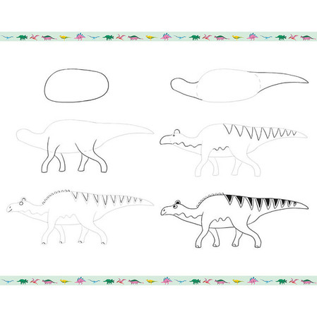 Janod Zestaw kreatywny Rysowanie krok po kroku Dinozaury 20 rysunków 7+