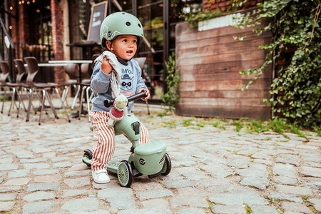 SCOOTANDRIDE Highwaykick 1 Lifestyle 2w1 Jeździk i hulajnoga z zamykanym schowkiem 1-5 lat Green Lines