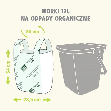 GreenAware, Kompostowalne worki na śmieci 12 L, 14 szt.