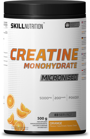 Skill Nutrition Micronised Creatine Kreatyna monohydrat 500 g smak pomarańcza