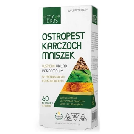 Medica Herbs Ostropest Karczoch Mniszek 60 kaps