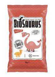 BioSaurus − Chrupki kukurydziane Dinozaury o smaku ketchupowym bezgl. BIO − 50 g