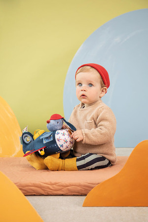 Lilliputiens Przytulanka aktywizująca wielofunkcyjna Samolot Piesek Jules 9 m+