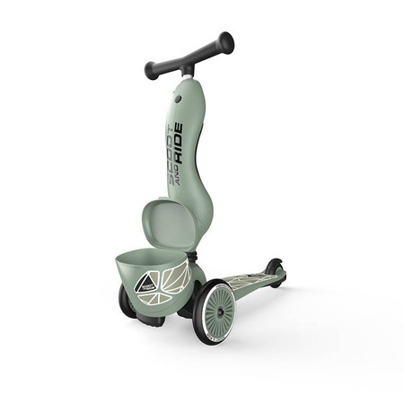 SCOOTANDRIDE Highwaykick 1 Lifestyle 2w1 Jeździk i hulajnoga z zamykanym schowkiem 1-5 lat Green Lines