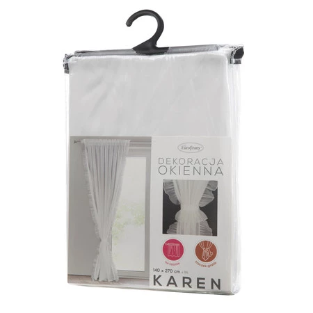 FIRANA GOTOWA KAREN NA TAŚMIE 140 X 270 CM BIAŁY