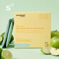 Sundose Everyday Dla skóry wiek to tylko liczba na wsparcie prawidłowej kondycji skóry 15 saszetek smak jabłko limonka