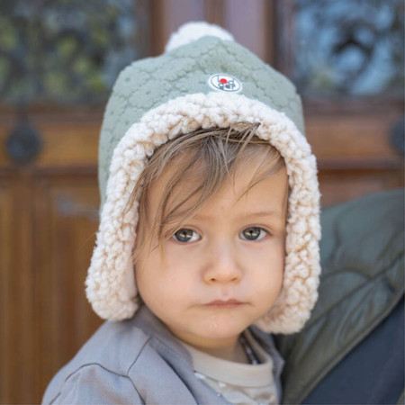 Lodger Dwuwarstwowa zimowa czapeczka z polaru szałwiowa Fleece Elm 0-3 m
