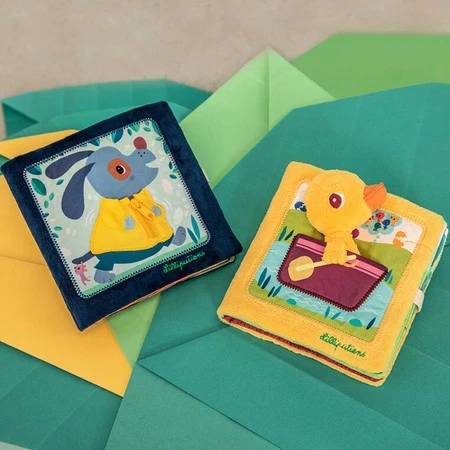 Lilliputiens Książeczka aktywizująca z mini-przytulanką Na farmie Kaczorek Gaspard 18 m+