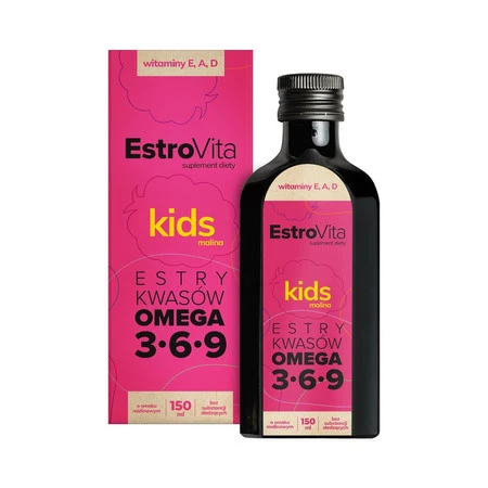 EstroVita KIds Omega 3-6-9 dla dzieci 150 ml smak malina