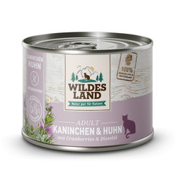 WILDES LAND CAT Classic Kaninchen Huhn - królik i kurczak z żurawiną (200g)