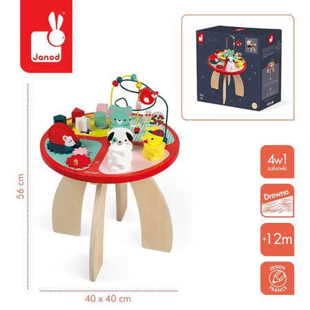 Janod Stolik edukacyjny duży drewniany Baby Forest