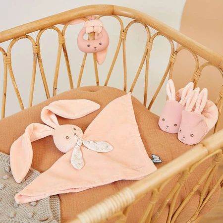 Kaloo Zestaw prezentowy 3 w 1 Królik (komforter + gryzak + buciki) niebieski Lapinoo