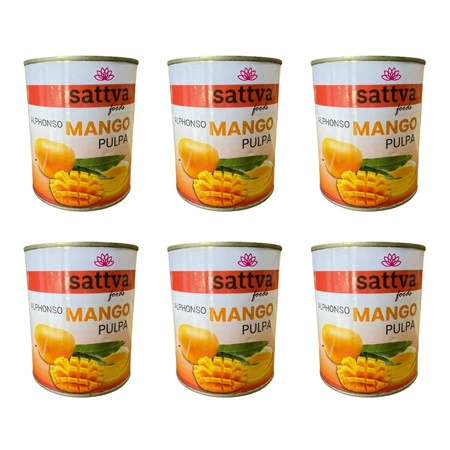 Zestaw 6x Sattva Pulpa mango alphonso 850 g