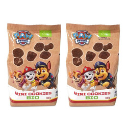 Zestaw: 2x Mini ciastka kakaowe dla dzieci Psi Patrol BIO 100 g