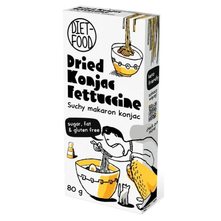 Diet-Food Suchy Makaron Shirataki Konjac Fettucine Bezglutenowy 80g