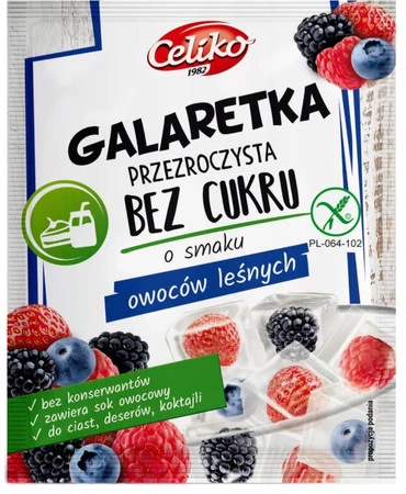 Celiko − Galaretka bez cukru owoce leśne (przeźroczysta) − 14 g