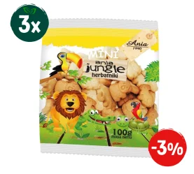 Zestaw: 3x Herbatniki szkolne Mini Jungle 100 g