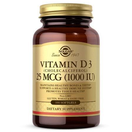 Solgar Witamina D3 1000 IU 25 mcg - 100 kaps.