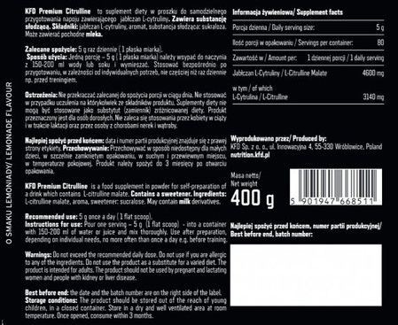 KFD Premium Citrulline 400 g smak Lemoniadowy