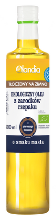 Olandia - Ekologiczny olej z zarodków rzepaku o smaku masła - 500 ml