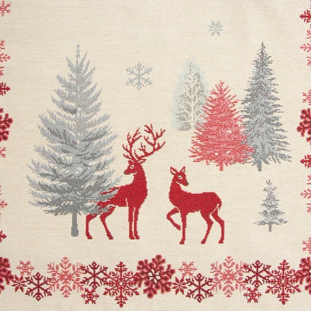 Obrus gobelinowy ze świątecznym wzorem rozm.: 45 x 140 cm, kolor: kremowy