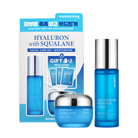Hyaluron with Squalane zestaw serum do twarzy 50ml + krem do twarzy 50g + maski w płachcie 3x22ml