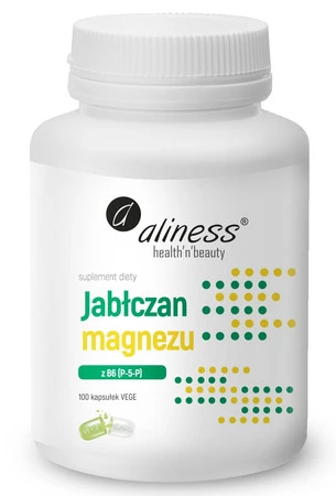 Aliness Jabłczan magnezu 100 mg z B6 (P-5-P) x 100 Vege kaps.