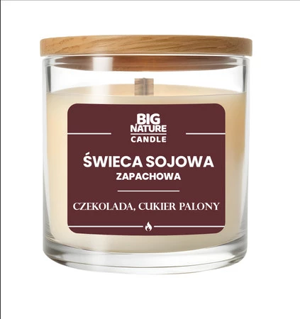 Big Nature Świeca sojowa o zap. Czekolada i Cukier Palony 225g