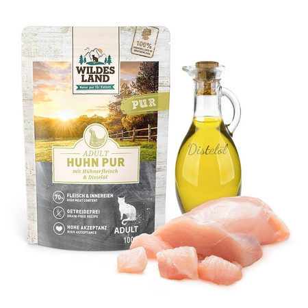 WILDES LAND CAT Pur Huhn - kurczak z olejem z krokosza (100g)