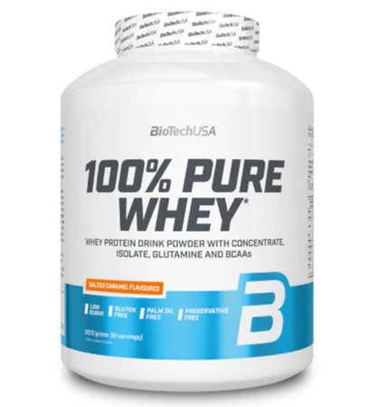 BioTech USA 100% Pure Whey odżywka białkowa koncentrat 2270 g smak słony karmel