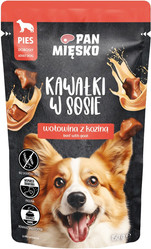 Pan Mięsko Kawałki w sosie Wołowina z koziną - mokra karma dla psa - 150g